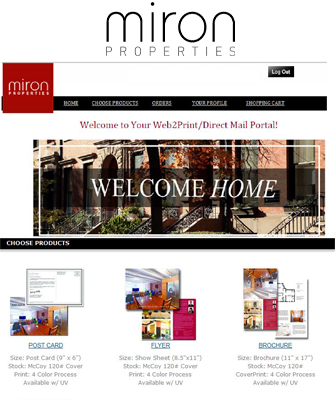 Miron Properties – Print On-Demand Marketing Portal